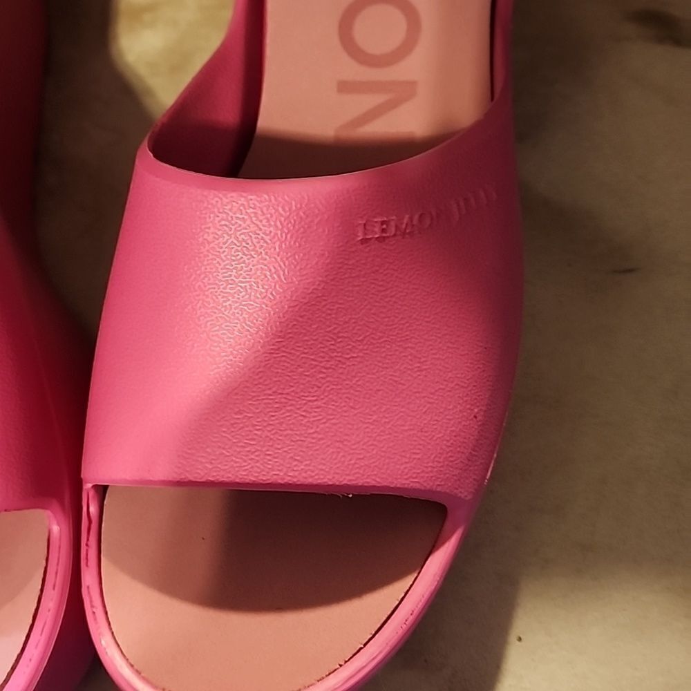 LEMON JELLY Women's Pink Platform Slide Sandals - Picture 2 of 5